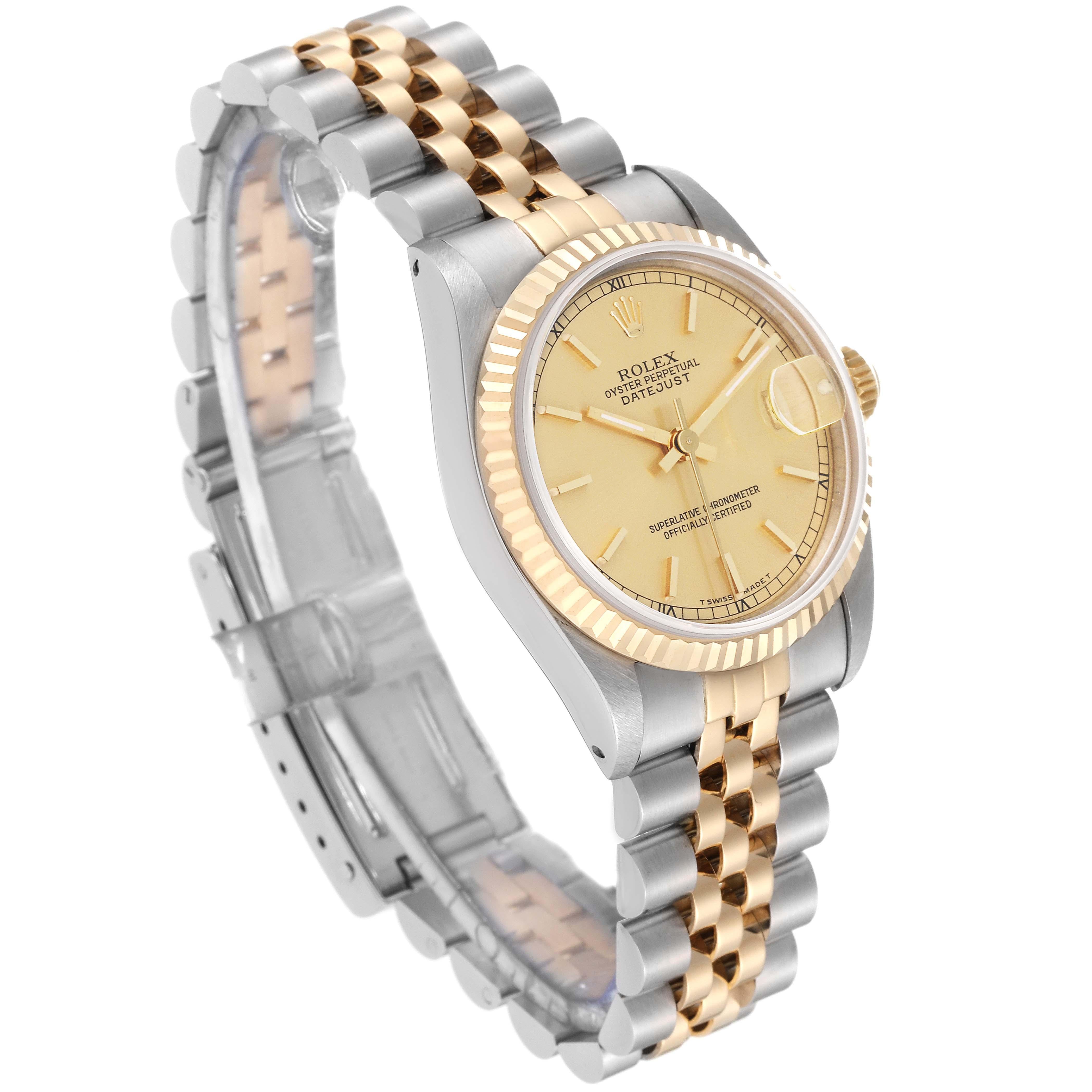 Rolex Datejust Midsize Steel Yellow Gold Ladies Watch 68273 Box Papers For Sale 1
