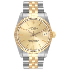 Rolex Datejust Midsize Steel Yellow Gold Ladies Watch 68273 Box Papers