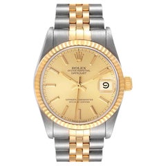 Rolex Datejust Midsize  Steel Yellow Gold Ladies Watch 68273 Box Papers
