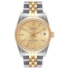 Datejust Damenuhr aus Stahl in Gelbgold 68273 mit Schachtelpapieren
