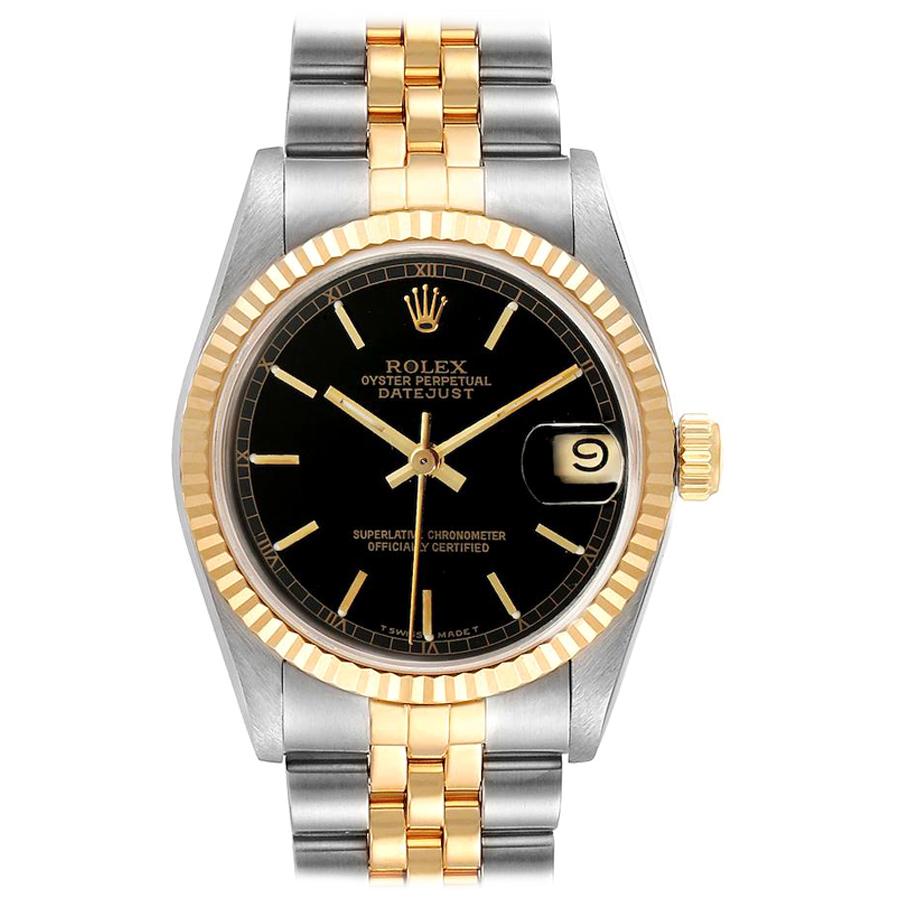 Rolex Datejust Midsize Steel Yellow Gold Ladies Watch 68273 For Sale