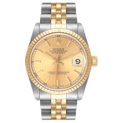 Rolex Datejust Midsize Steel Yellow Gold Ladies Watch 68273 Papers