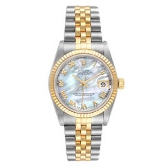 Rolex Datejust Midsize Steel Yellow Gold MOP Dial Mens Watch 68273