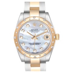 Rolex Datejust Midsize Steel Yellow Gold MOP Diamond Ladies Watch 178243