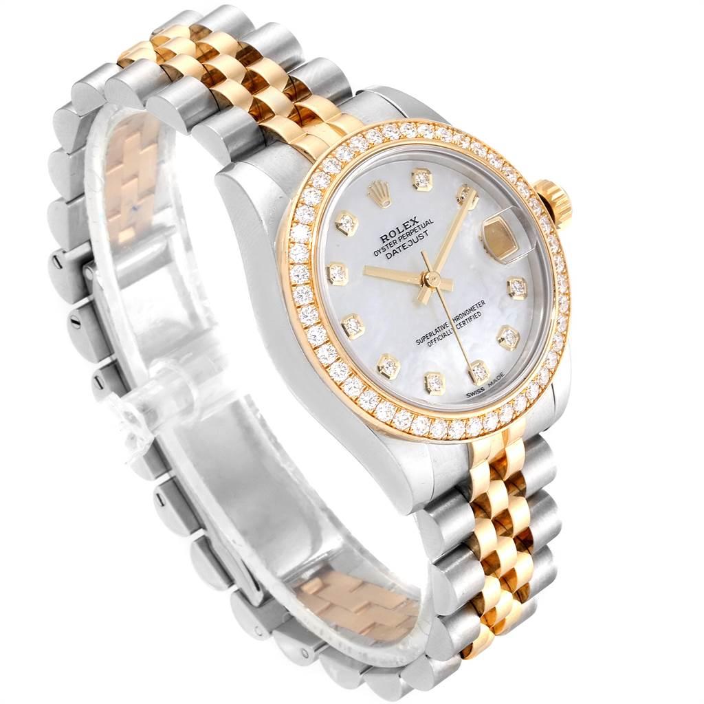 Women's Rolex Datejust Midsize Steel Yellow Gold MOP Diamond Ladies Watch 178383