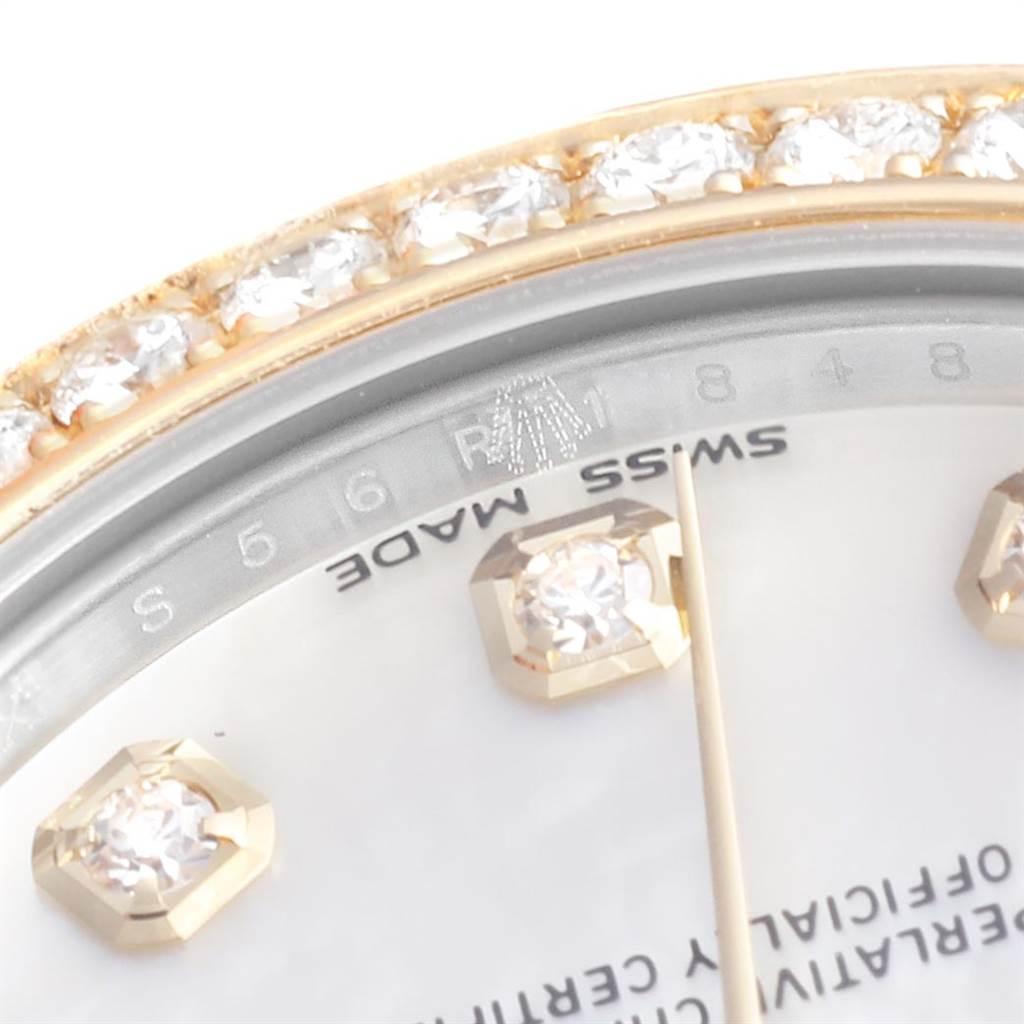 Rolex Datejust Midsize Steel Yellow Gold MOP Diamond Ladies Watch 178383 1