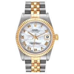 Rolex Datejust Midsize Steel Yellow Gold MOP Roman Dial Ladies Watch 78273