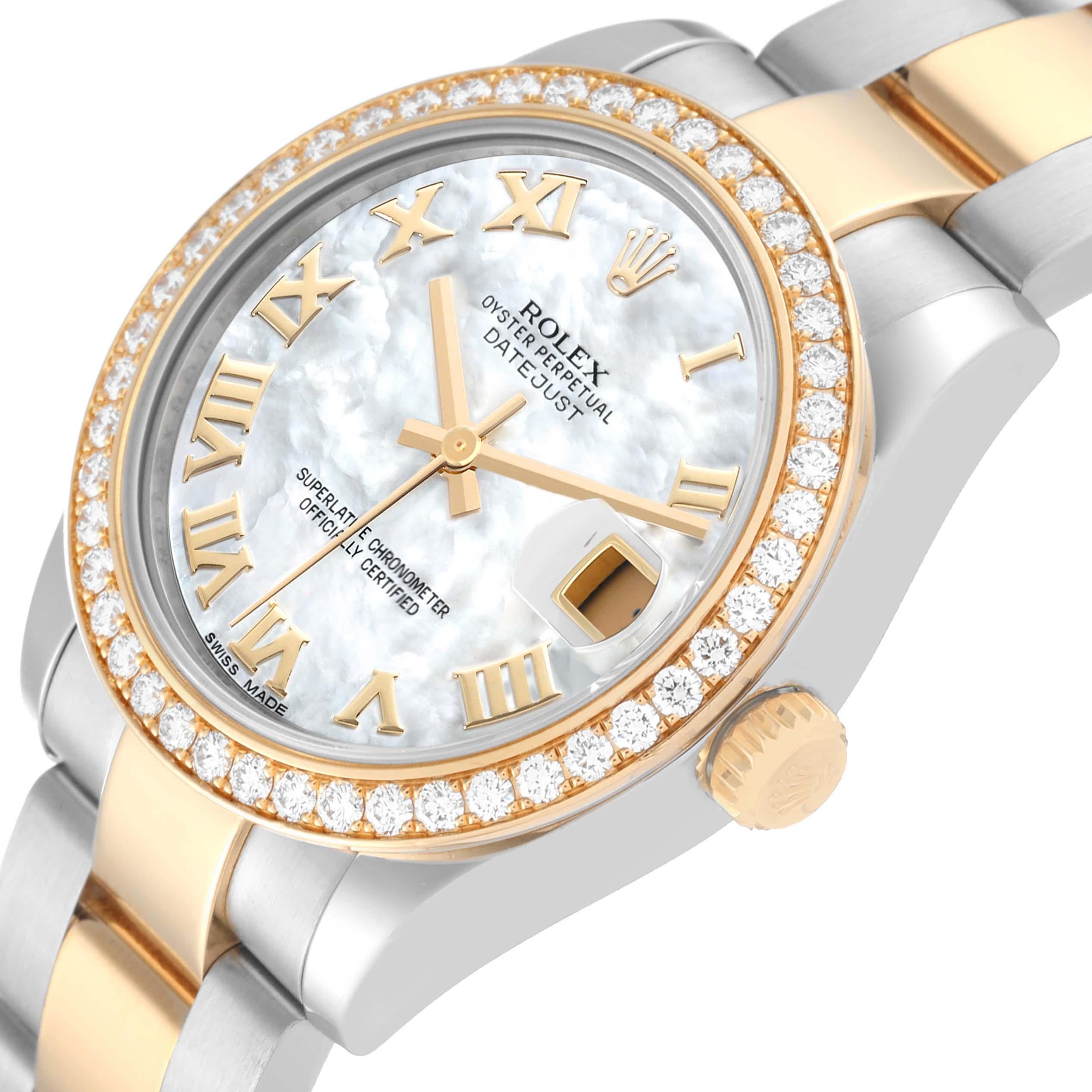 Rolex Datejust Midsize Steel Yellow Gold Mother of Pearl Diamond Ladies Watch  1