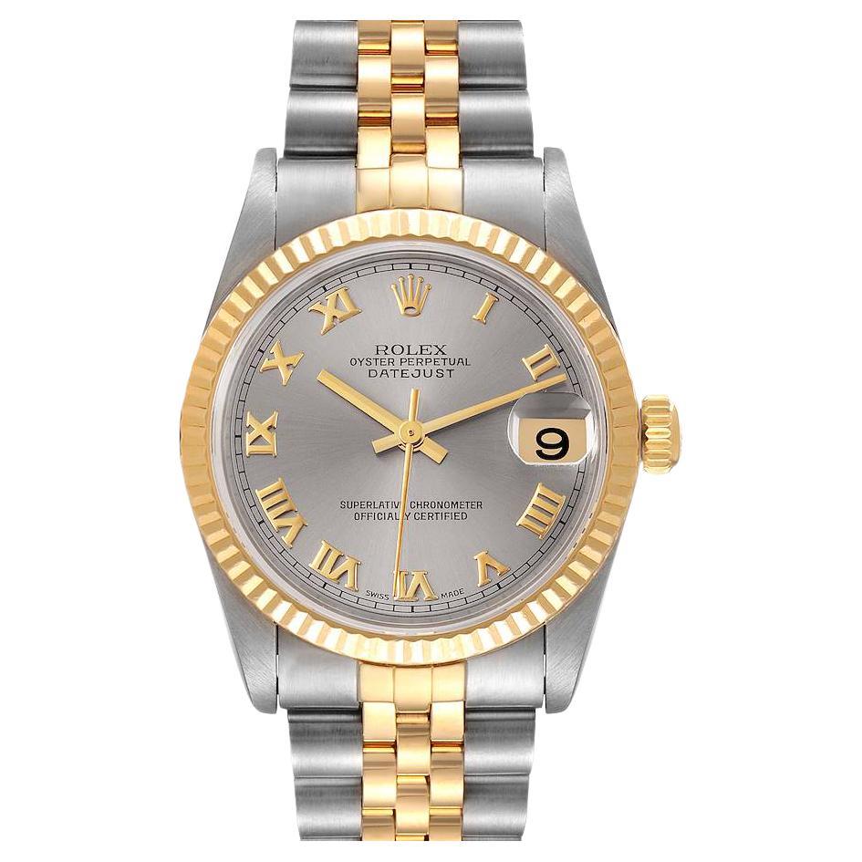 Rolex Datejust Midsize Steel Yellow Gold Slate Dial Ladies Watch 78273 For Sale