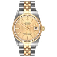 Rolex Datejust Midsize Steel Yellow Gold Tapestry Dial Ladies Watch 68273