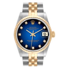 Rolex Datejust Midsize Steel Yellow Gold Vignette Diamond Dial Ladies Watch