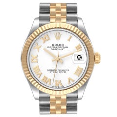 Rolex Datejust Midsize Steel Yellow Gold White Dial Ladies Watch 278273