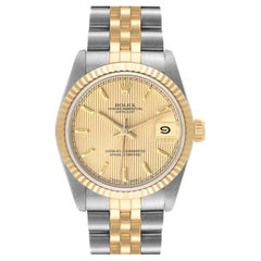Rolex Datejust Midsize Tapestry Dial Steel Yellow Gold Ladies Watch 68273