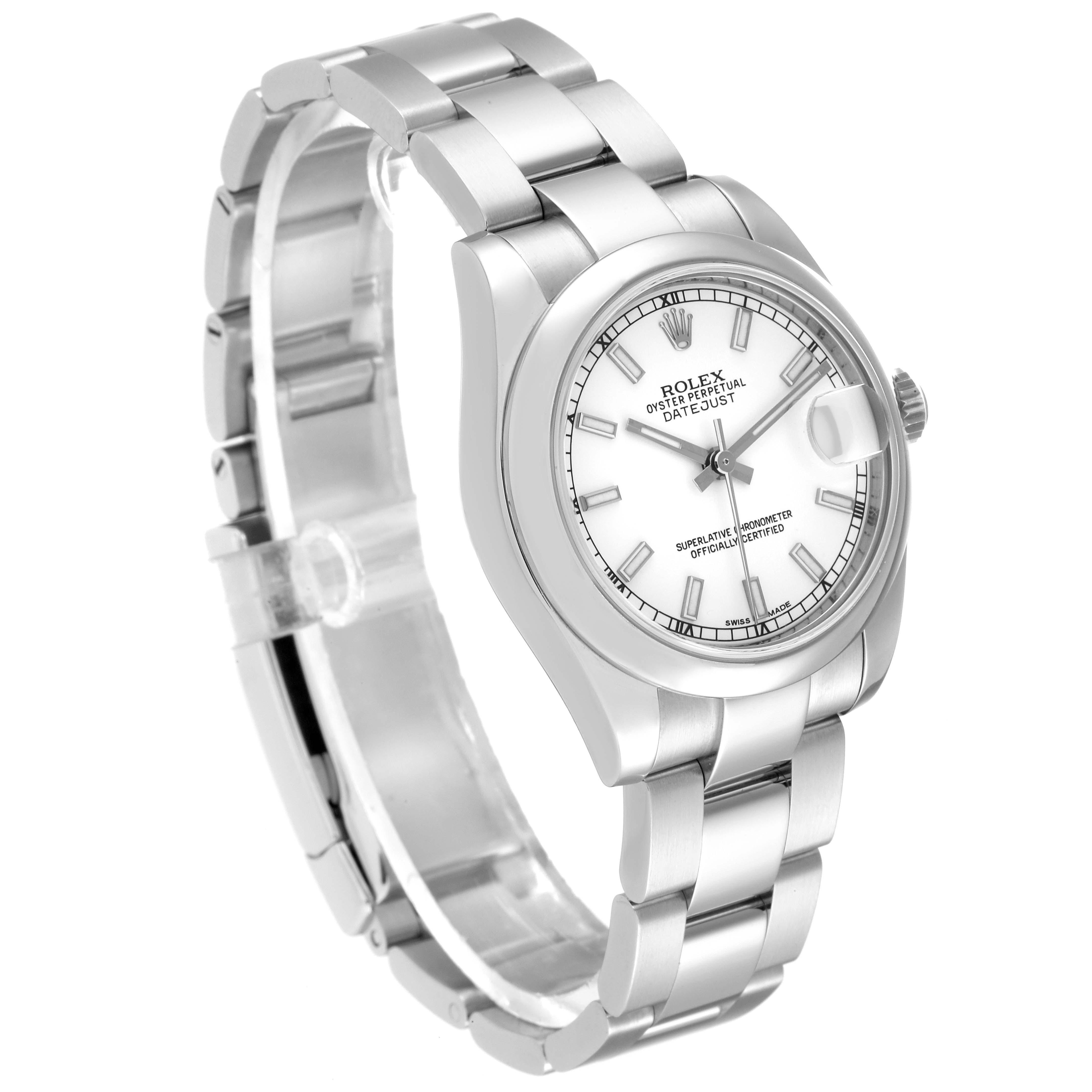 Rolex Datejust Midsize White Dial Steel Ladies Watch 178240 In Excellent Condition In Atlanta, GA