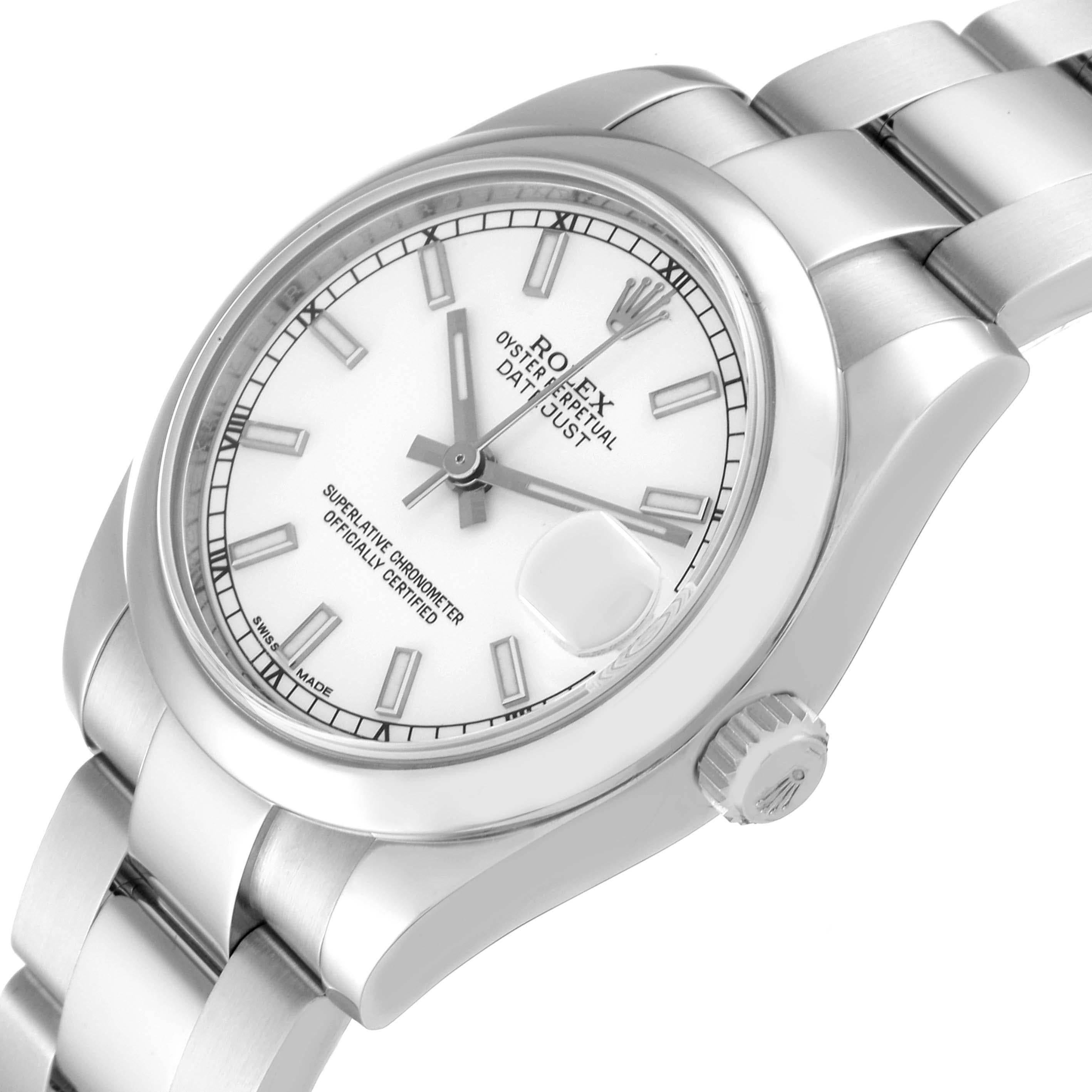 Rolex Datejust Midsize White Dial Steel Ladies Watch 178240 1