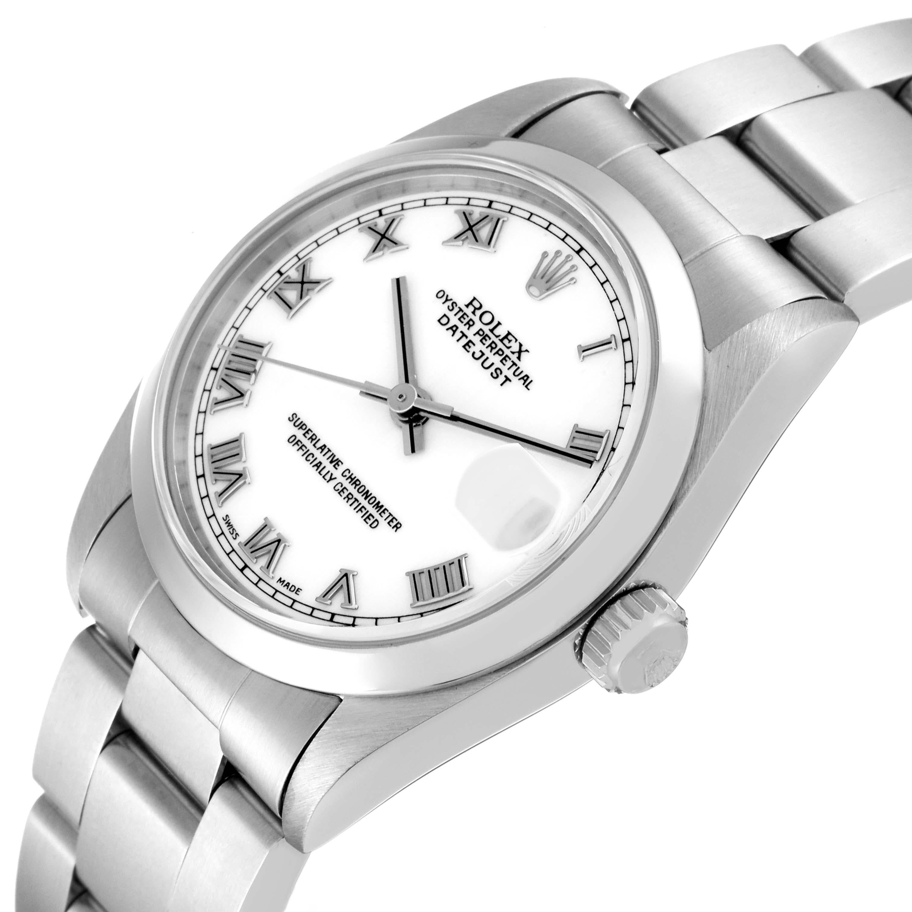Rolex Datejust Midsize White Dial Steel Ladies Watch 68240 Box Papers 1