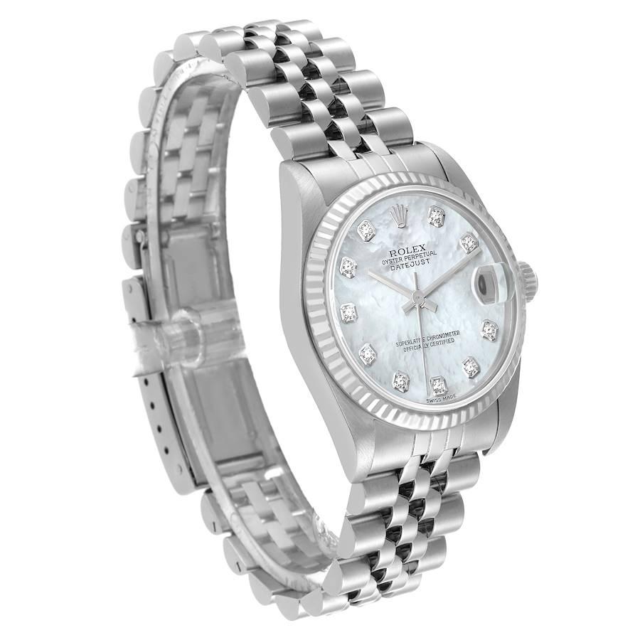 Rolex Datejust Midsize Weißgold MOP Diamant-Zifferblatt Damenuhr 78274 Box Papiere im Zustand „Gut“ in Atlanta, GA
