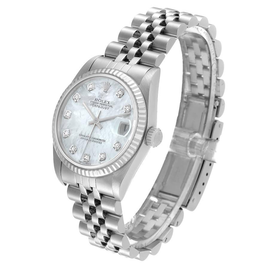 Rolex Datejust Midsize Weißgold MOP Diamant-Zifferblatt Damenuhr 78274 Box Papiere 1