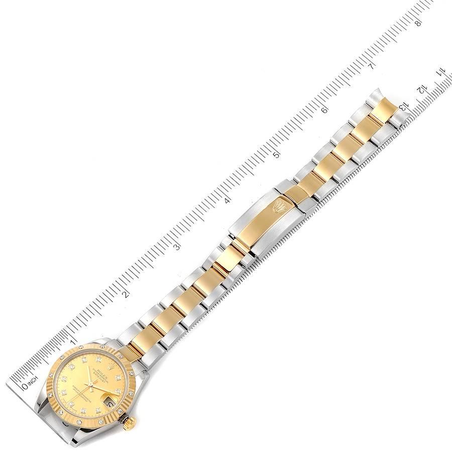 Rolex Datejust Midsize Yellow Gold Steel Goldust MOP Diamond Watch 178313 For Sale 5