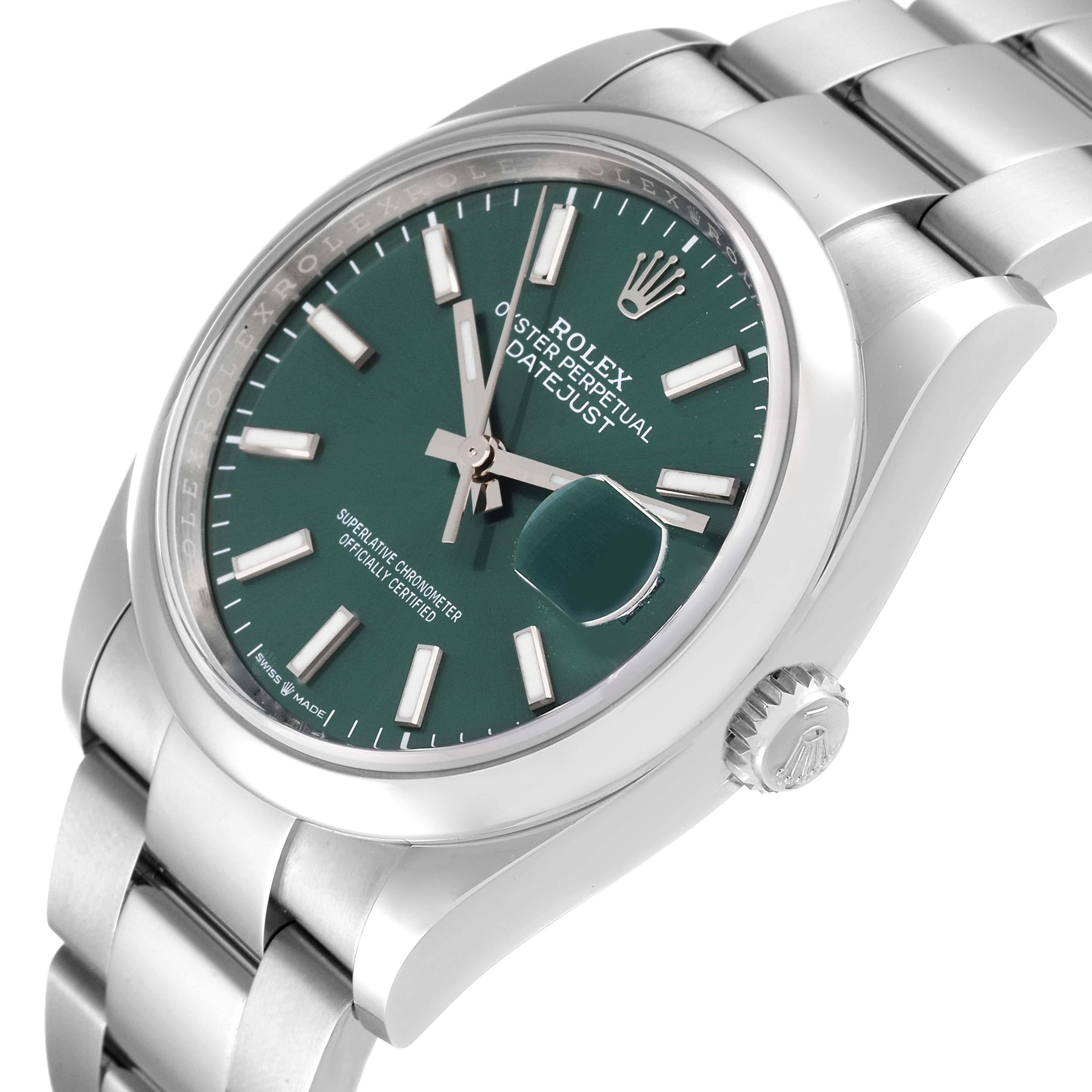 mint green dial watch