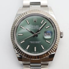 Rolex Datejust Mintgrüne Neu release Stahl Weißgold Automatikuhr 126334