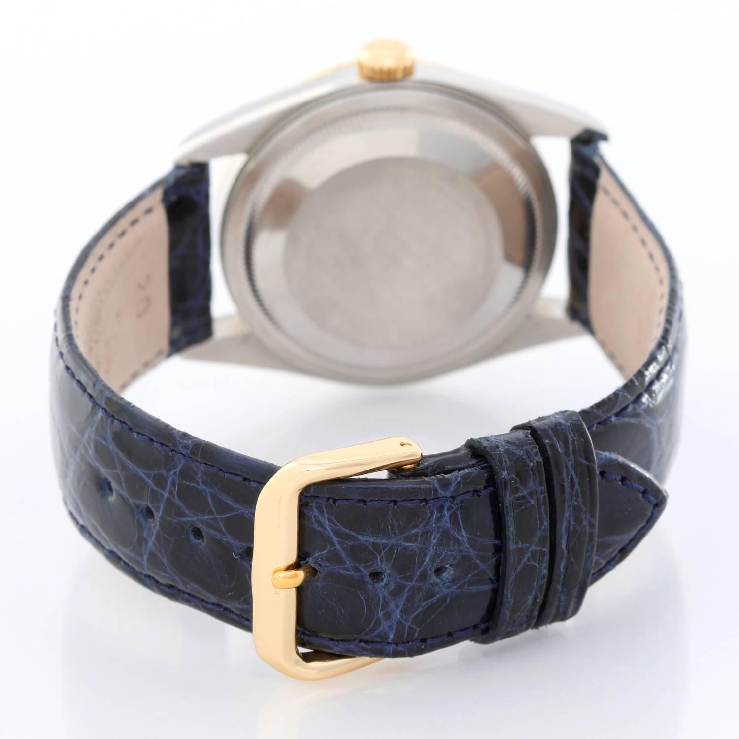 Rolex Yellow Gold Stainless Steel Datejust Wristwatch Ref 16203 In Excellent Condition In Dallas, TX