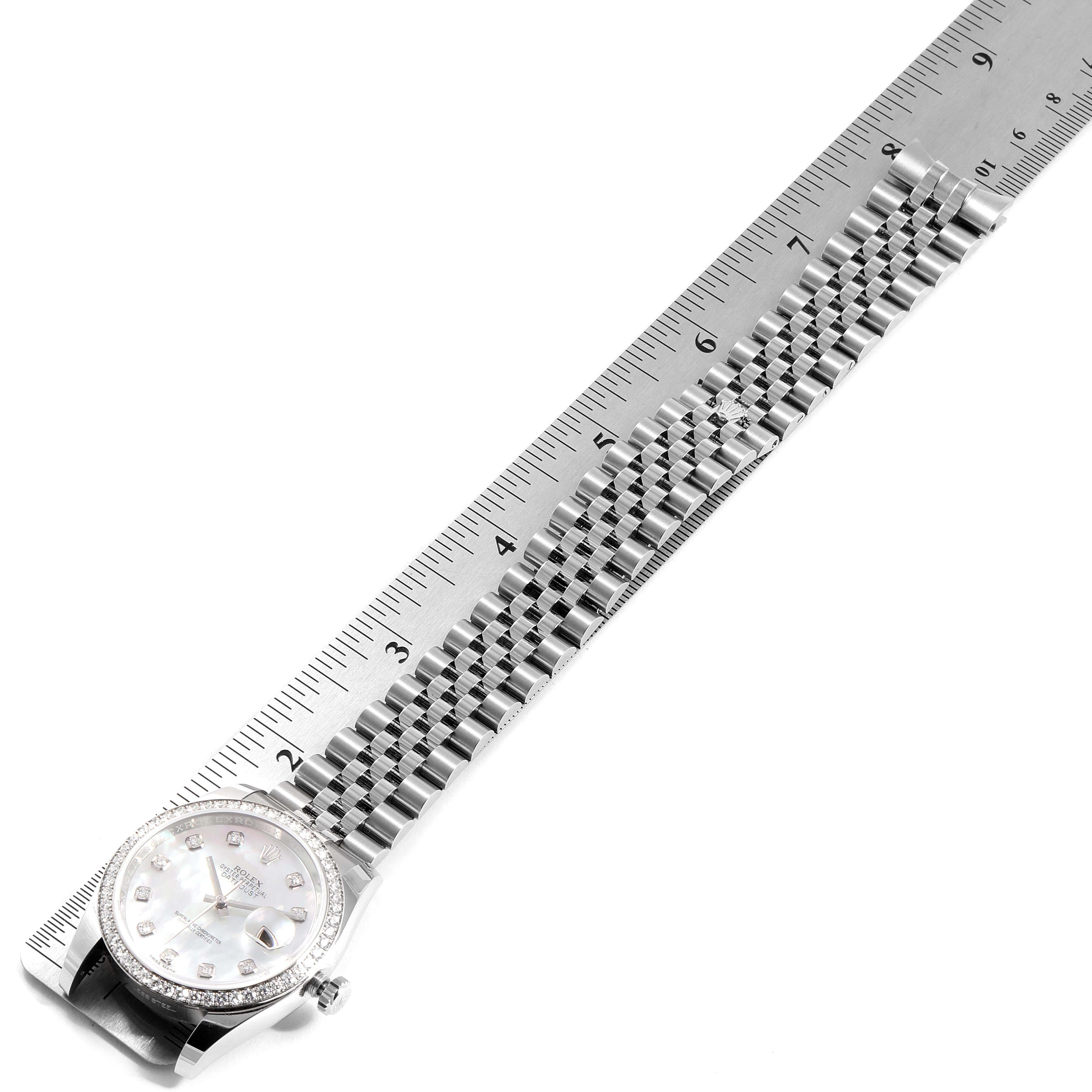 Rolex Datejust Mother of Pearl Diamond Dial Bezel Men's Watch 116244 Box Card 6