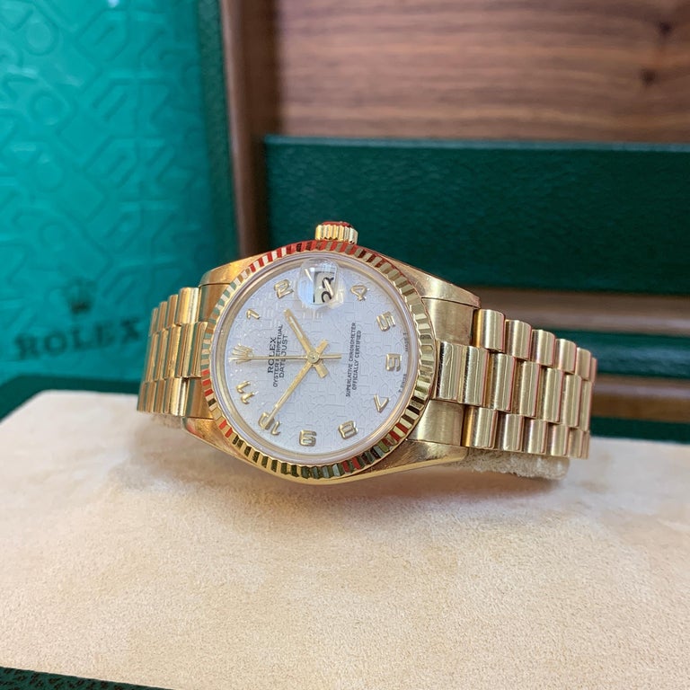 Rolex Datejust, Ref. 68278 Midsize 18 Karat Gold Ladies with Box For ...