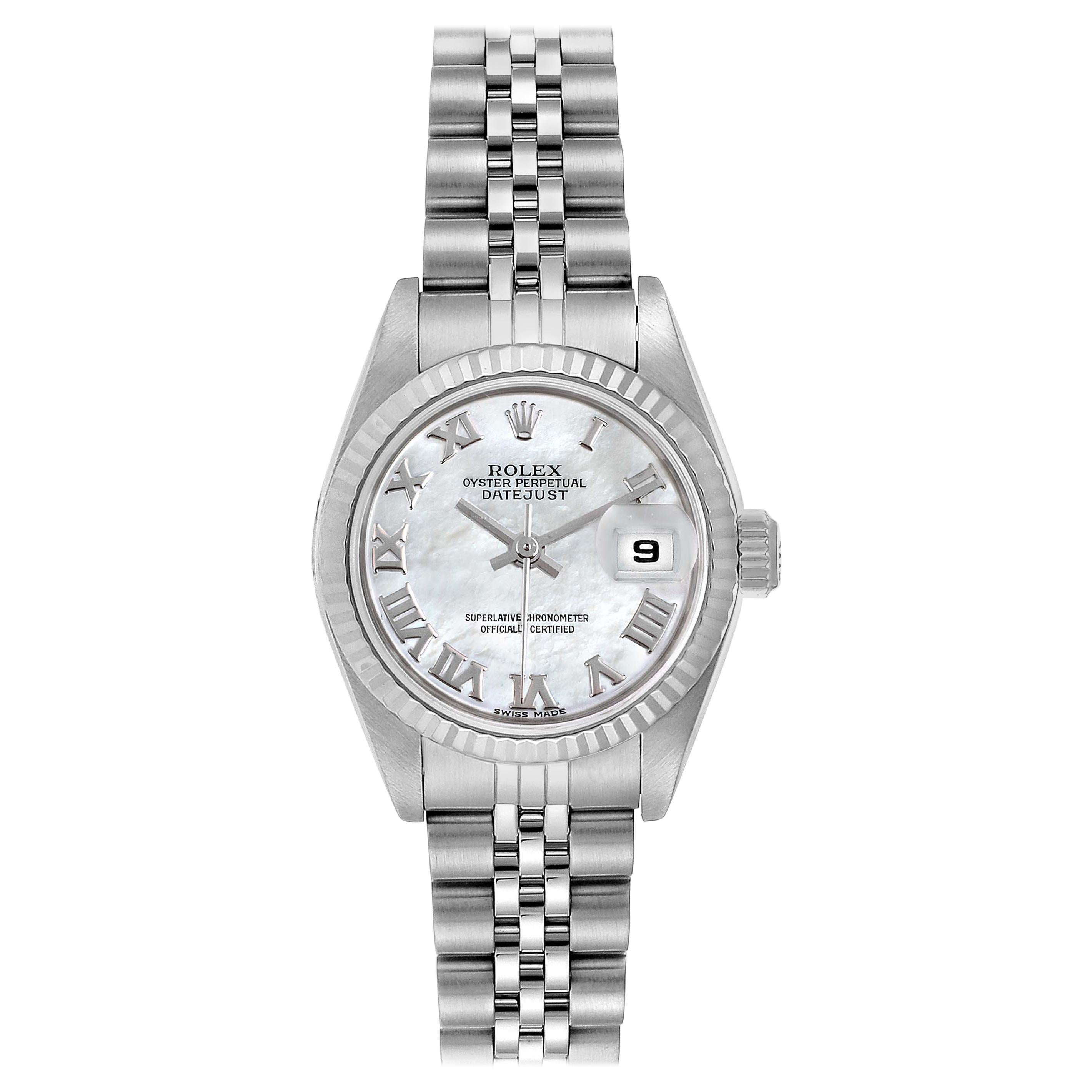 Rolex Datejust Mother of Pearl Dial Steel White Gold Ladies Watch 79174