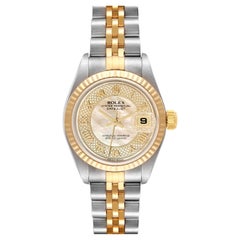 Rolex Datejust Mother Of Pearl Dial Steel Yellow Gold Ladies Watch 79173