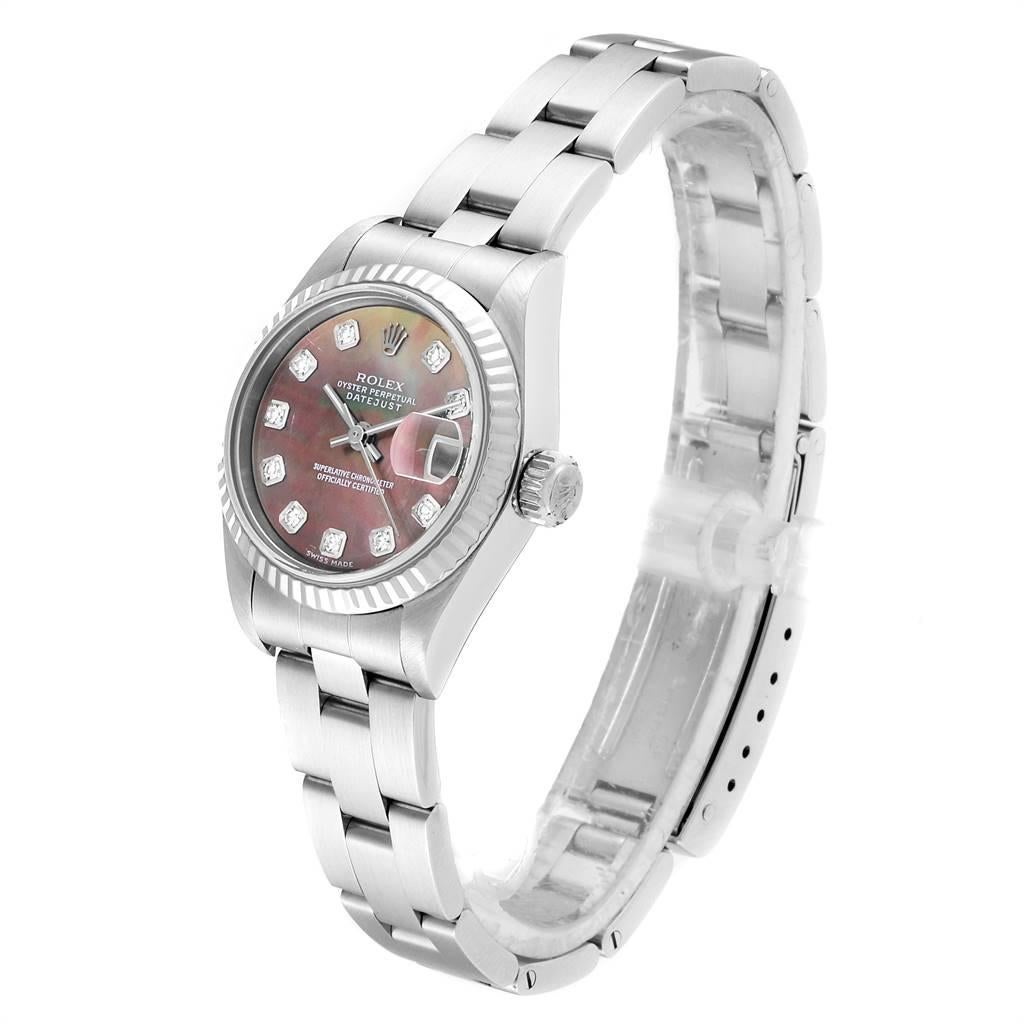 Women's Rolex Datejust Mother of Pearl Diamond Ladies Watch 79174 Box Papers For Sale