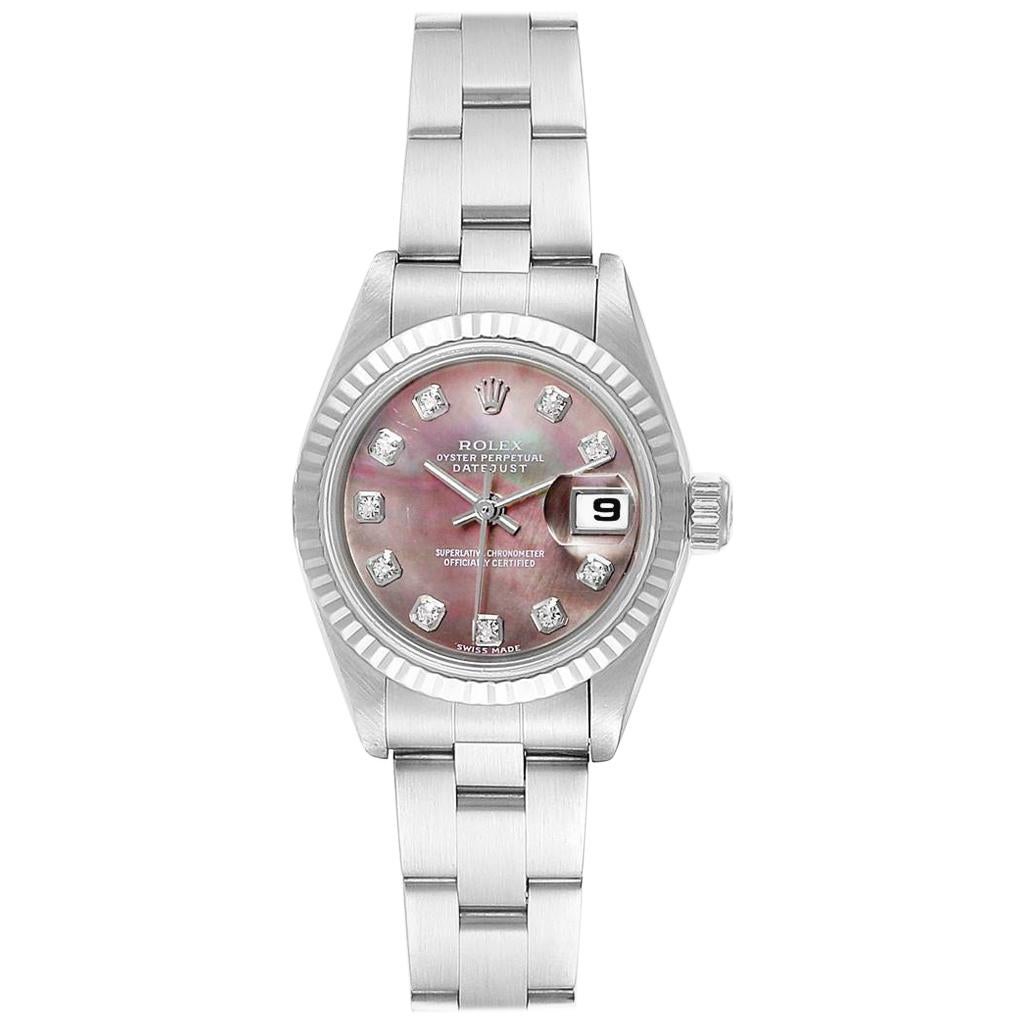 Rolex Datejust Mother of Pearl Diamond Ladies Watch 79174 Box Papers For Sale