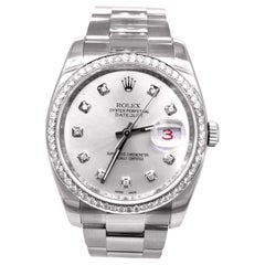 Rolex Datejust Ouster Diamond Bezel with Silver Diamond Dial and Bezel 116200