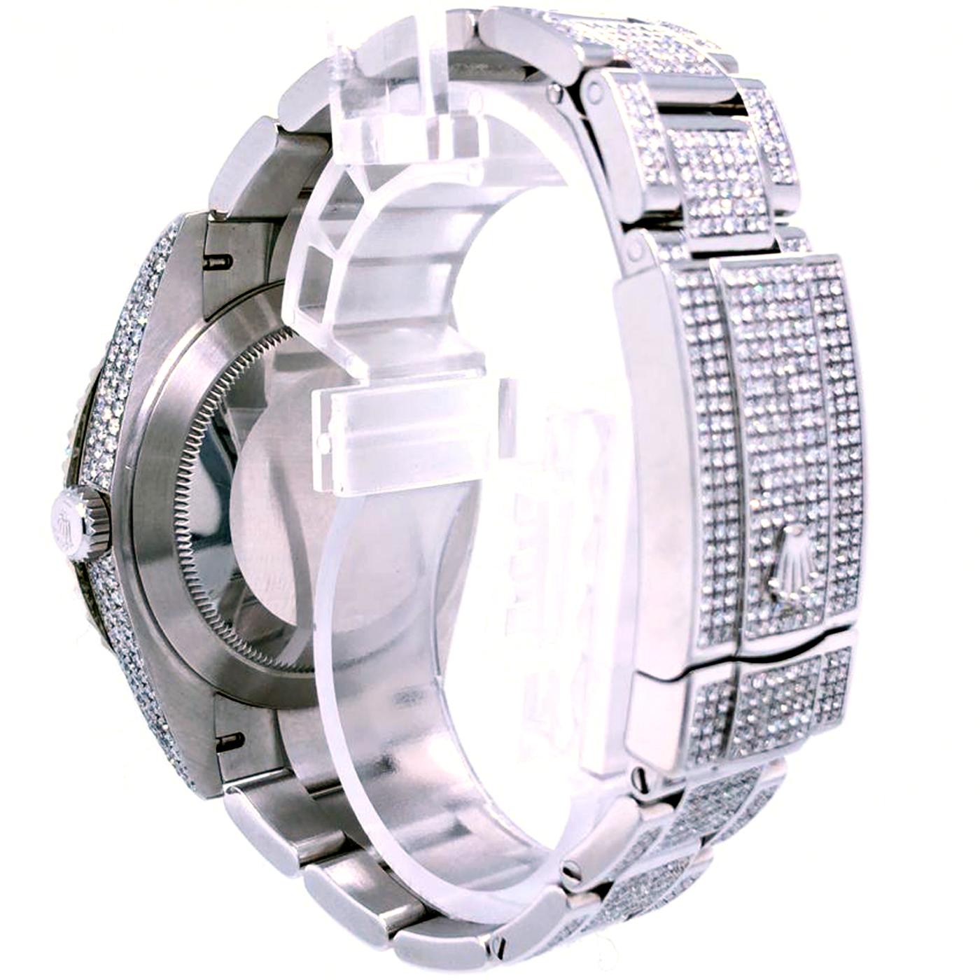 Rolex Montre Datejust Oyster en acier inoxydable avec cadran en forme de carte romaine pavé de diamants 126300 Pour hommes en vente