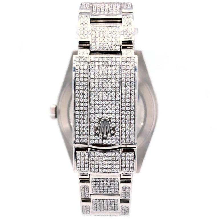 Rolex Datejust Oyster Stainless Steel Pave Roman Diamond Dial Card Watch 126300 For Sale 1