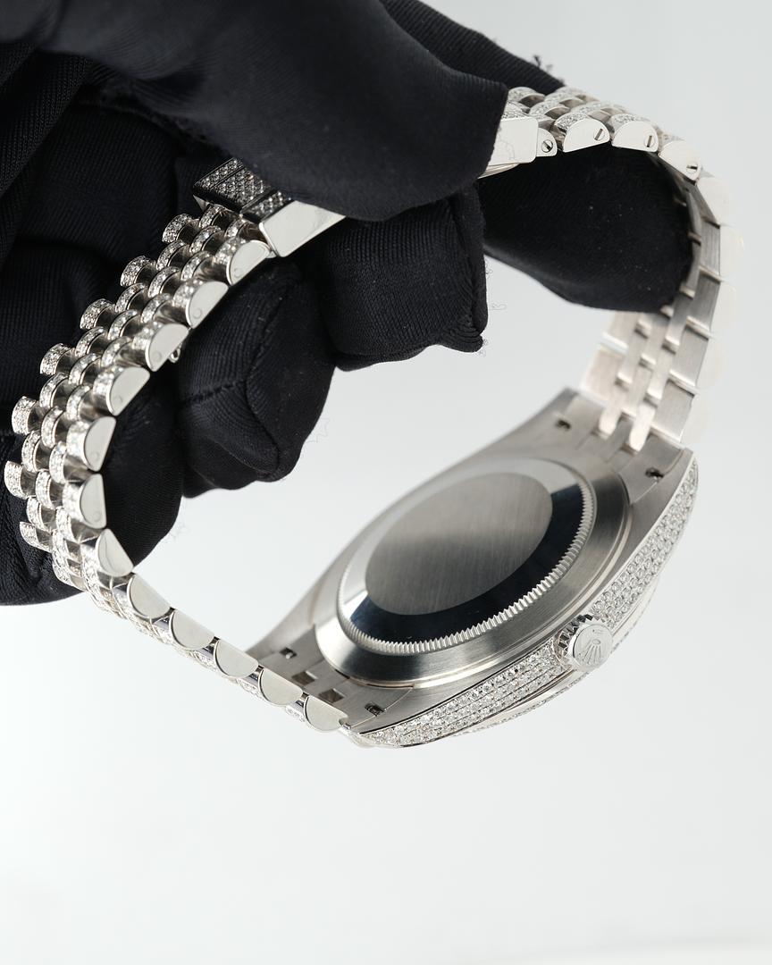 Brilliant Cut Rolex Datejust Oyster Perpetual Diamond Set 126300 Wrist Watch For Sale