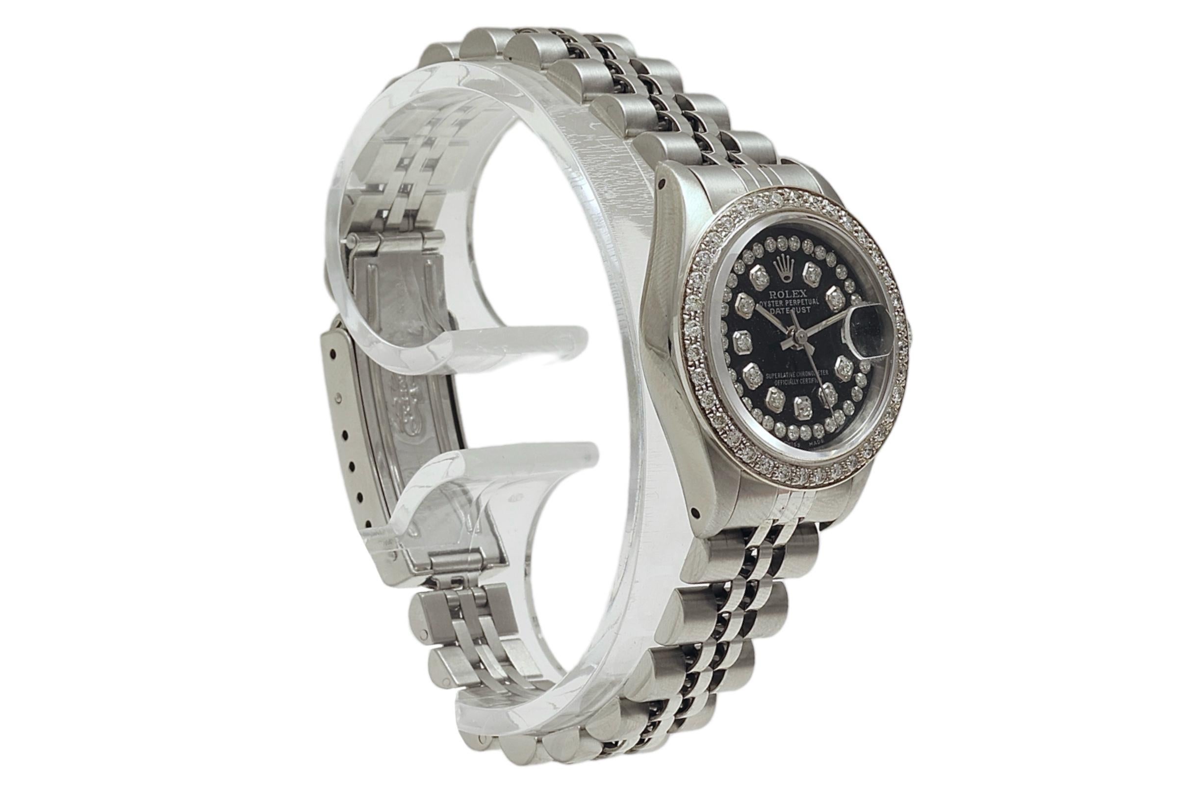Modern Rolex Datejust Oyster Perpetual Stainless Steel Diamond Set, Automatic For Sale