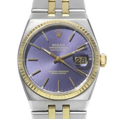 Rolex Datejust Oysterquartz 17013 18 Karat Yellow Gold Steel Quartz Men's Watch