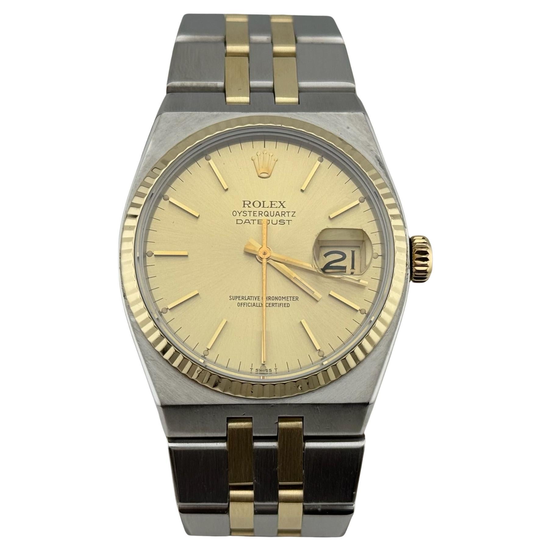 Rolex Datejust Oysterquartz 17013 36mm Quadrante Champagne Acciaio Oro Giallo 18K