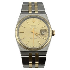 Rolex Datejust Oysterquartz 17013 36mm Champagne Dial Steel 18K Yellow Gold