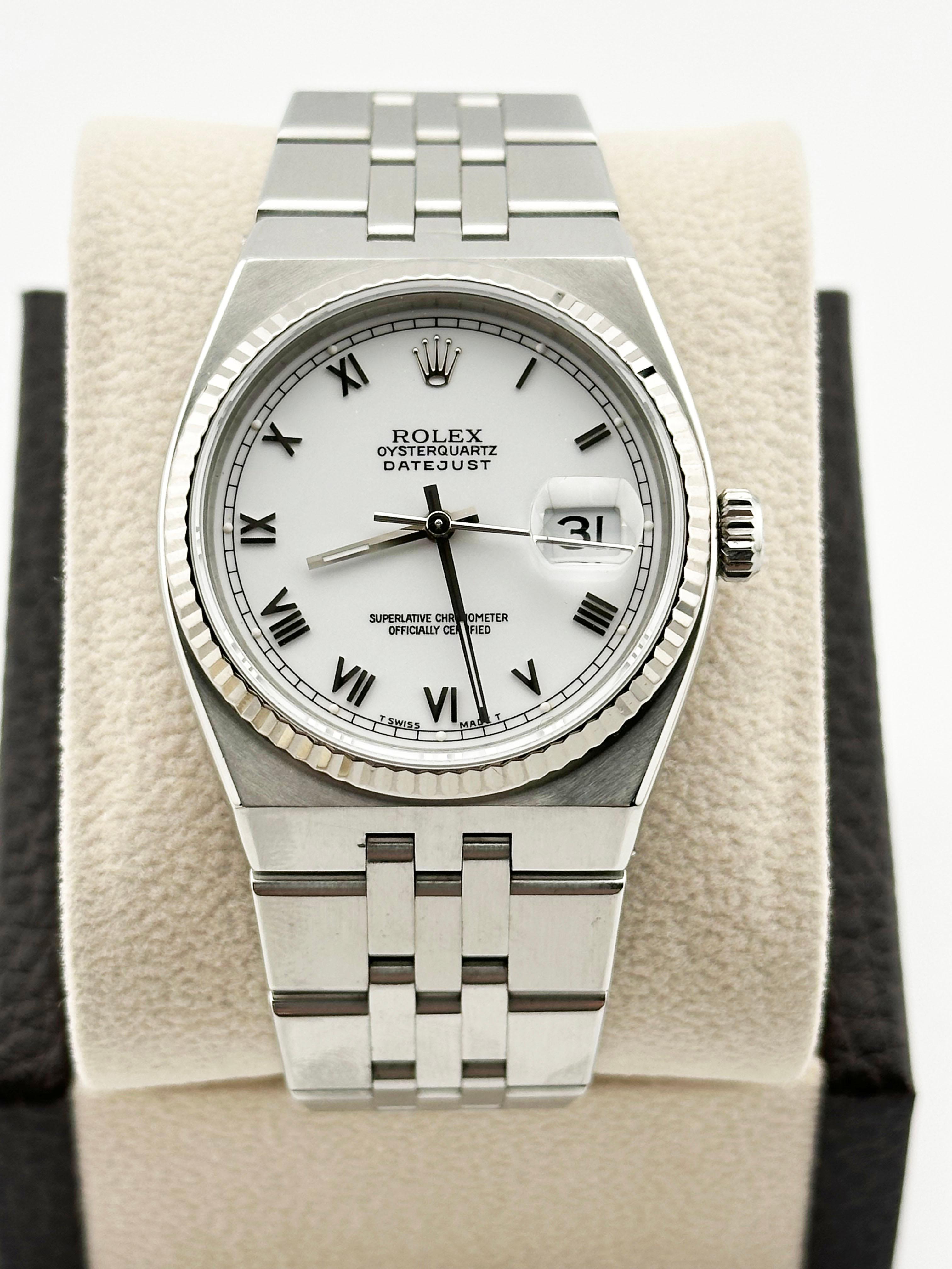Rolex Datejust Oysterquartz 17014 White Dial Stainless Steel Box Paper 36mm 1