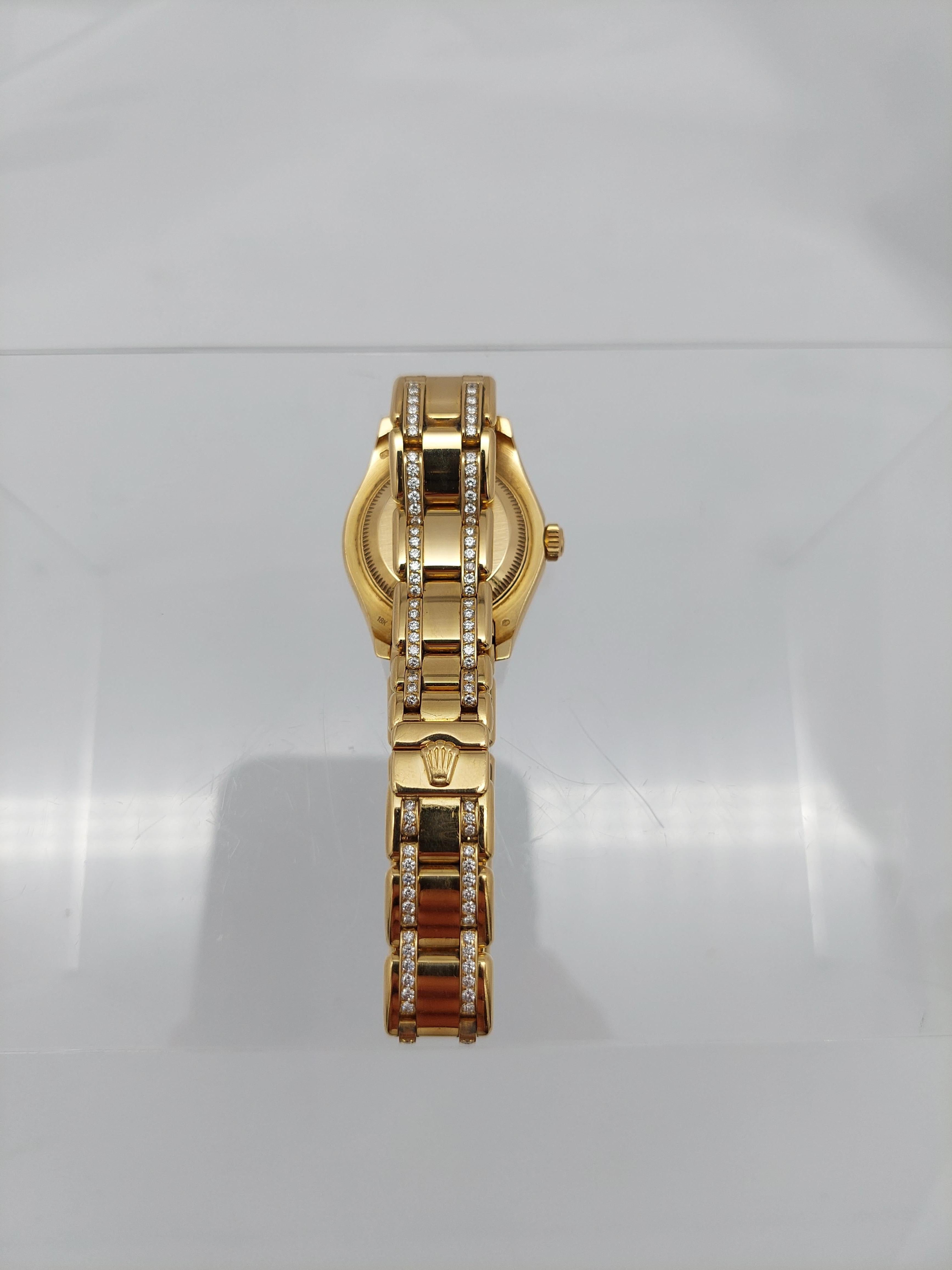 Moderno Rolex Datejust Pearlmaster 18KT Diamante MOP Orologio da donna in vendita