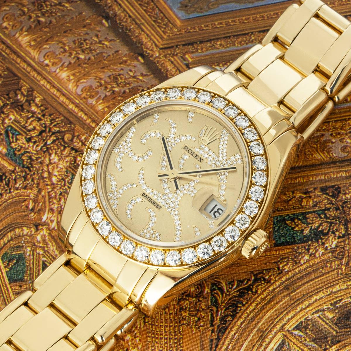 Rolex Datejust Pearlmaster 34mm Arabesque Diamant-Set 81298 2