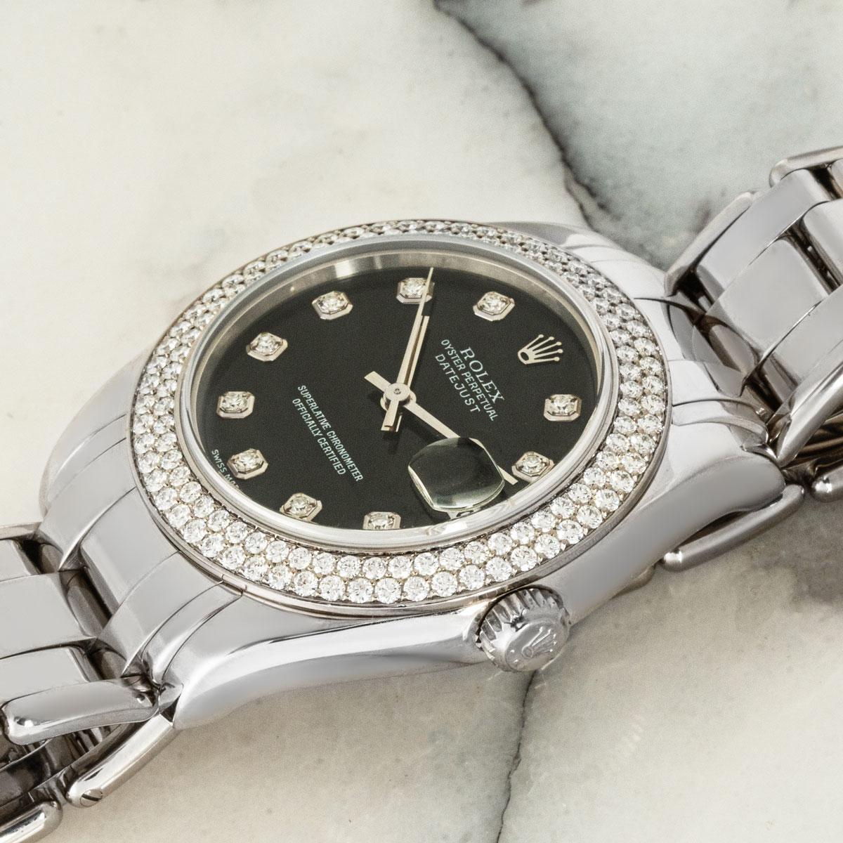 Modern Rolex Datejust Pearlmaster Diamond Set 81339 For Sale