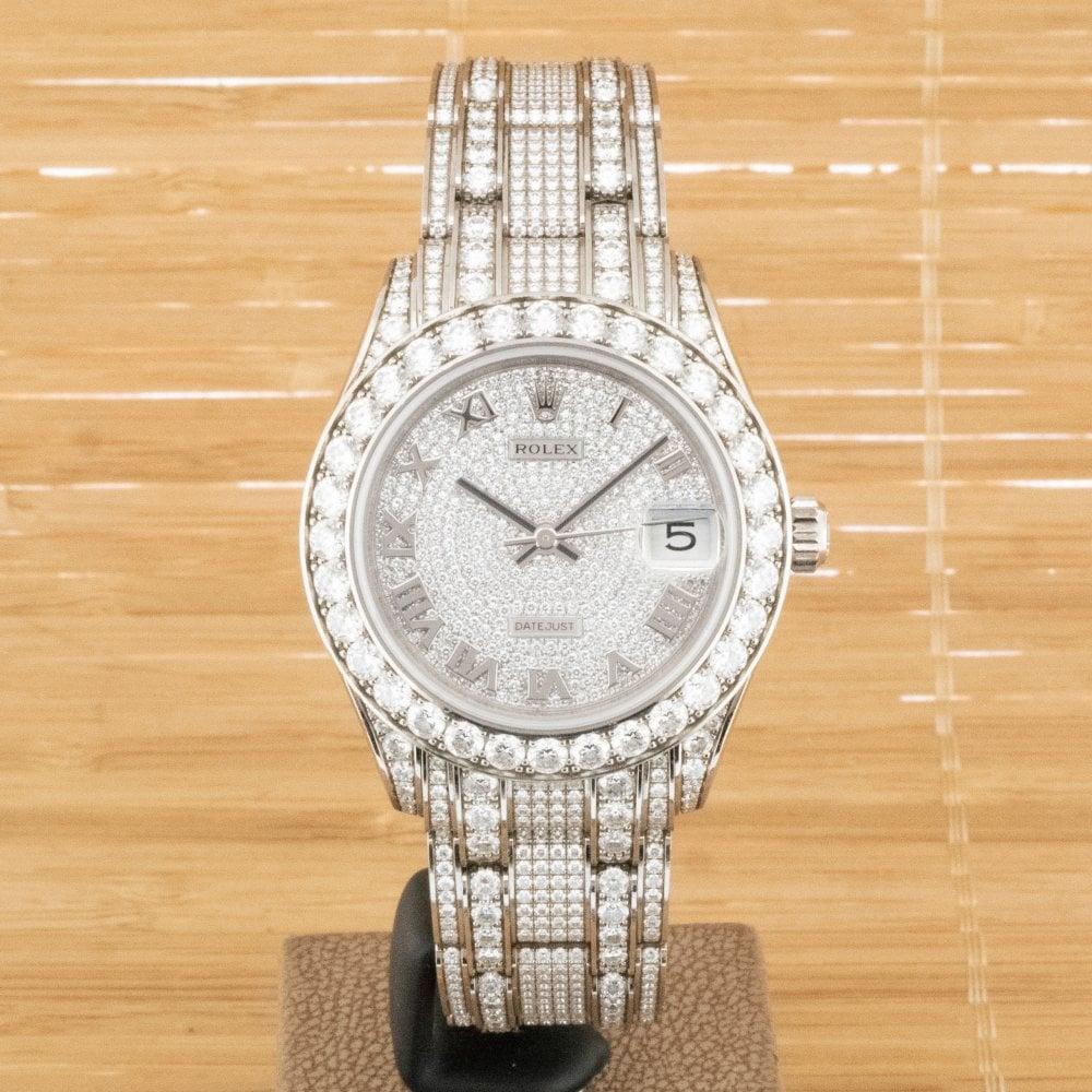 Rolex 81409RBR  Datejust Pearlmaster Full Diamonds-B+P Dec 2019 RRP £142000 In Good Condition In Southampton, GB