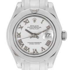 Rolex Datejust Pearlmaster Ladies White Gold White Dial Diamond 80329
