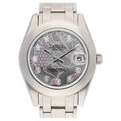 Rolex Datejust Pearlmaster Oro Blanco 81209 Fábrica Goldust Sueño MOP Diamantes