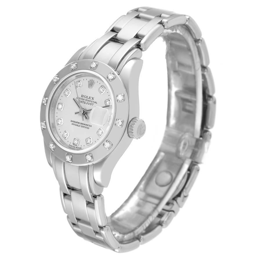 Women's Rolex Datejust Pearlmaster White Gold Diamond Ladies Watch 80319