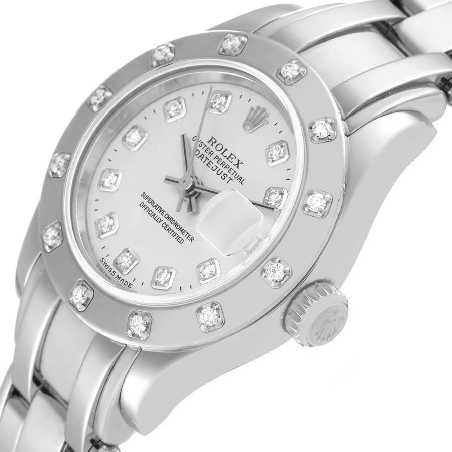 Rolex Datejust Pearlmaster White Gold Diamond Ladies Watch 80319 1