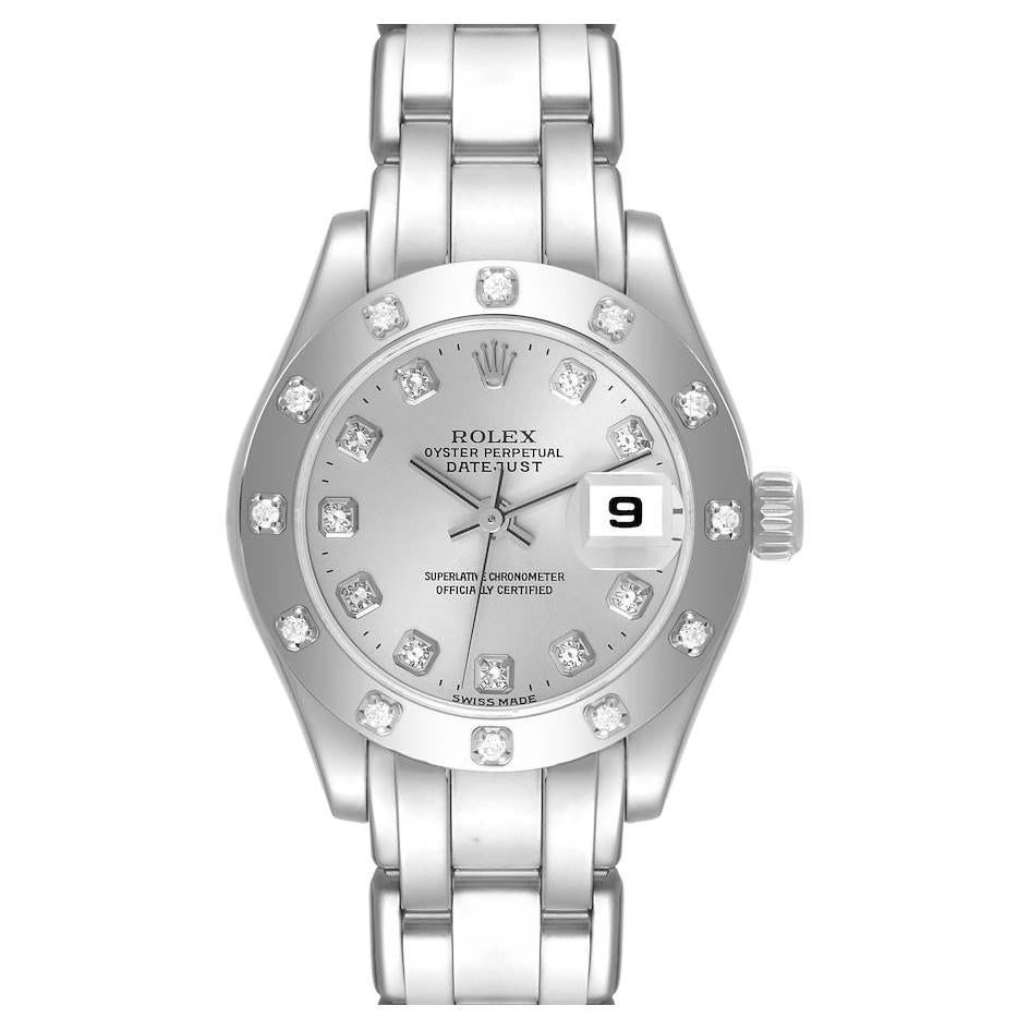 Rolex Datejust Pearlmaster White Gold Diamond Ladies Watch 80319